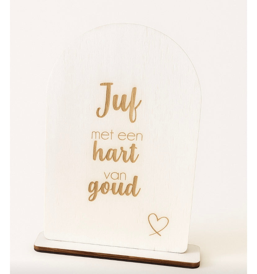 Houten tekstbord