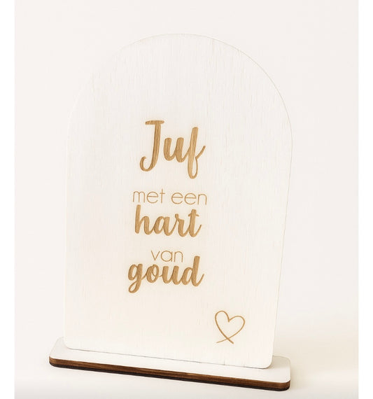 Houten tekstbord