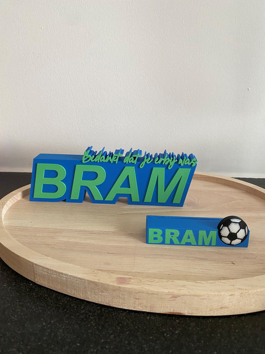 Tafeldecoratie met tekst en naam