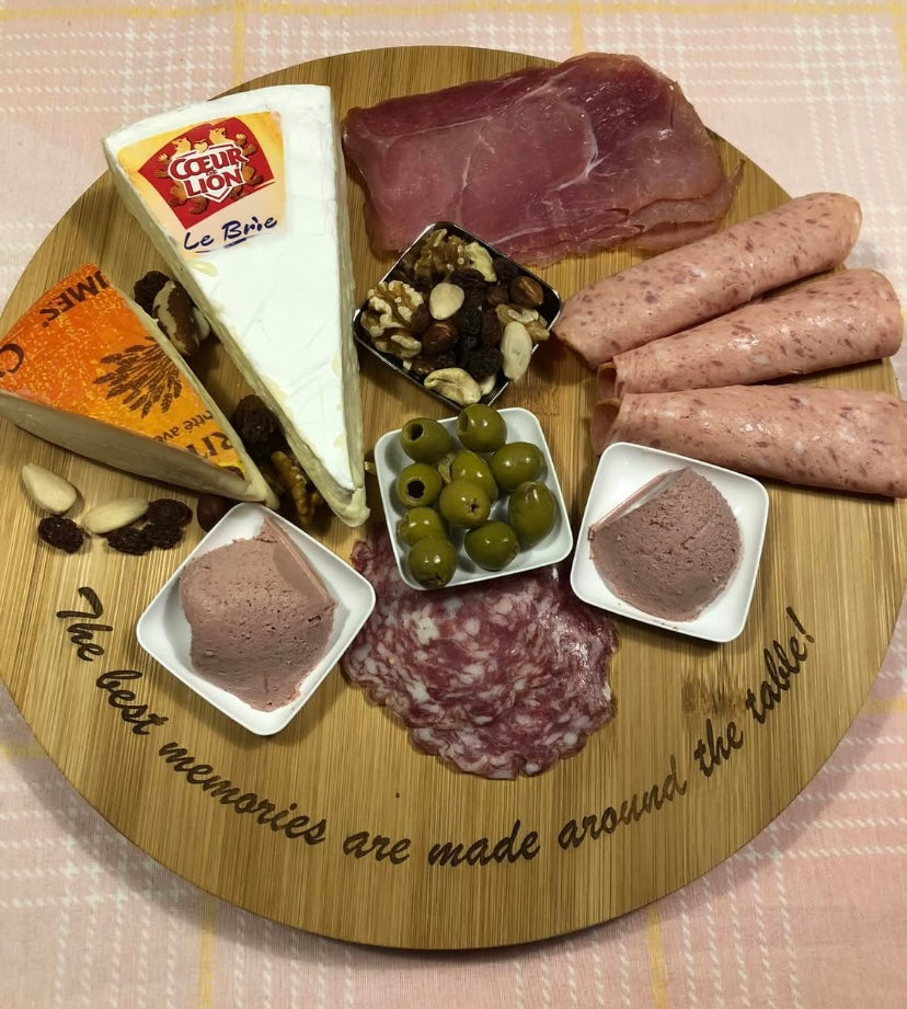 Serveerplank op draaibare voet. Met quote naar keuze