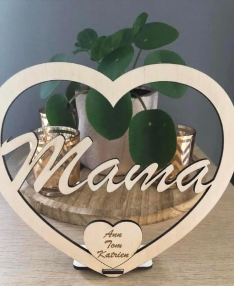 Gepersonaliseerd mama in hart.